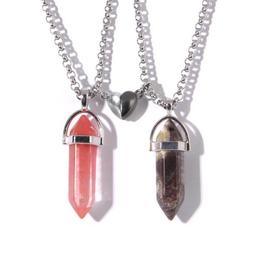 Crystal Pendant Necklaces with Magnetic Heart Clas