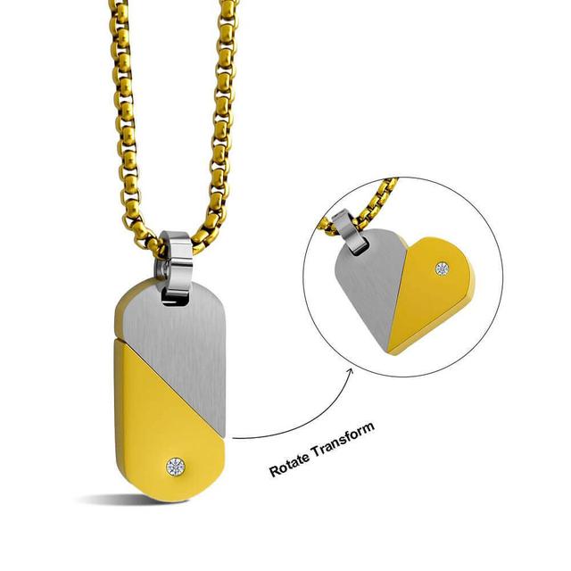Custom Rotating Name Necklace – Transformable Heart Pendant